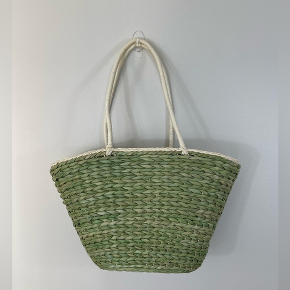 - Handbags - Women’s Beach GreenTote Bag Palm Trees Basketweave Tropical